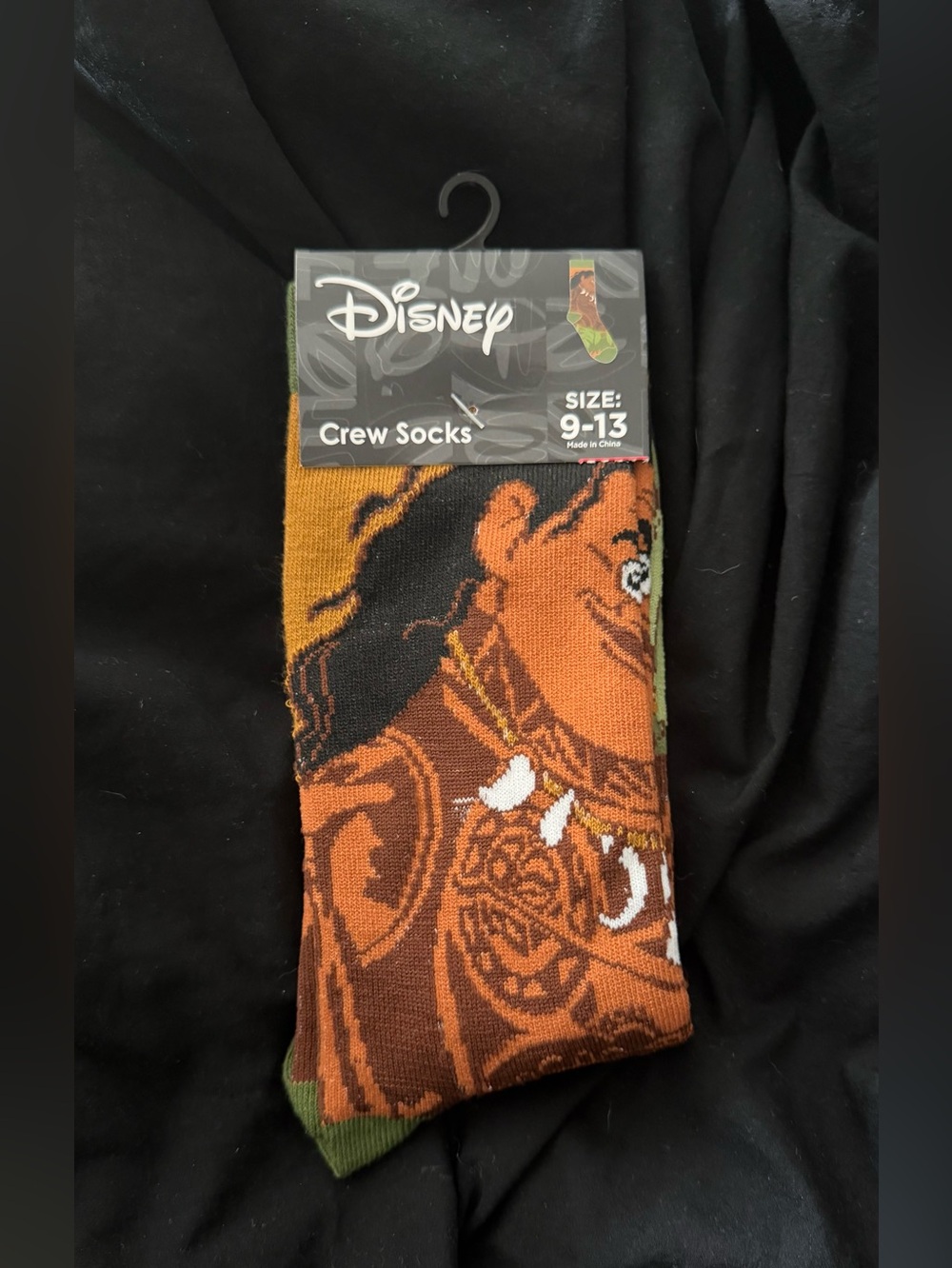 Disney Moana Maui Crew Socks Size 9–13 NWT